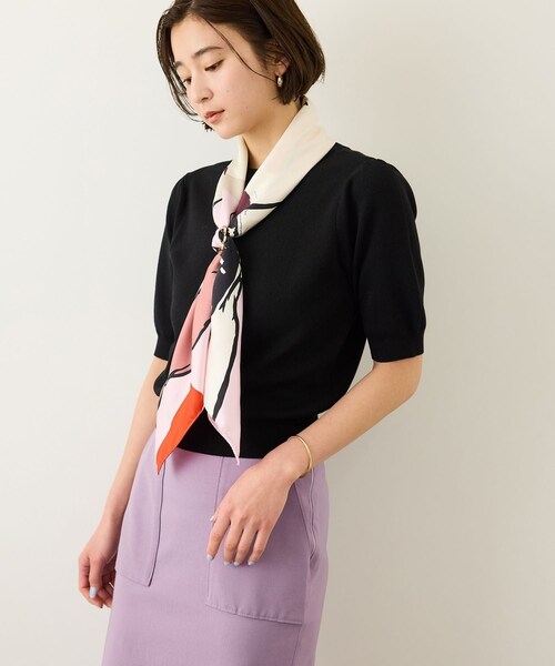 ROPE'（ロペ）の「前後2WAY 5分袖ニットプルオーバー/イージーケア（ニット/セーター・レディース・ブラック/ネイビー/ラベンダー/レッド・F）」の22枚目の写真