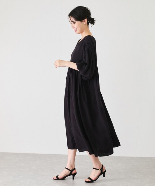 Jayro（ジャイロ）の「バルーンスリーブワンピース（ワンピース・レディース・ブラック/ブラウン系・F）」の16枚目の写真