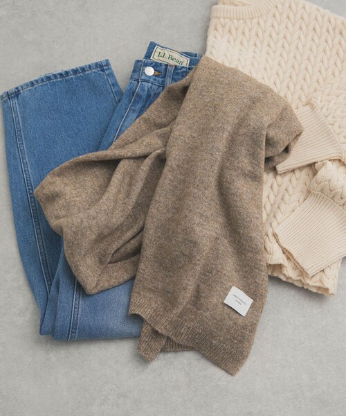 URBAN RESEARCH DOORS（アーバンリサーチドアーズ）の「メランジニットストール（ストール/ショール・レディース・L.GRAY/BROWN/CHARCOAL・one）」の4枚目の写真