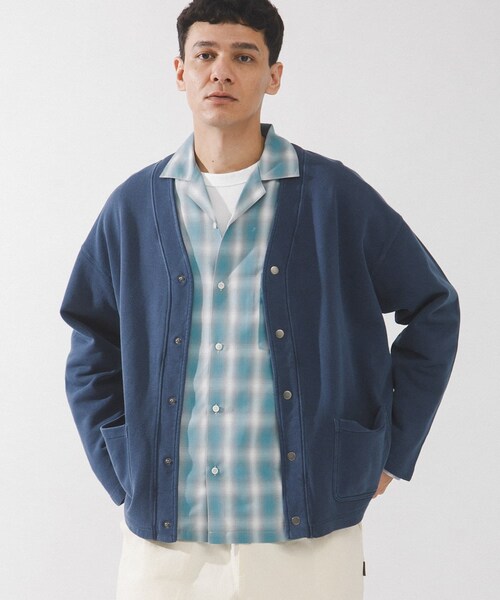 URBAN RESEARCH Sonny Label（アーバンリサーチサニーレーベル）の「スウェットVネックカーディガン（スウェット・メンズ・チャコール/ネイビー・M/L）」の3枚目の写真