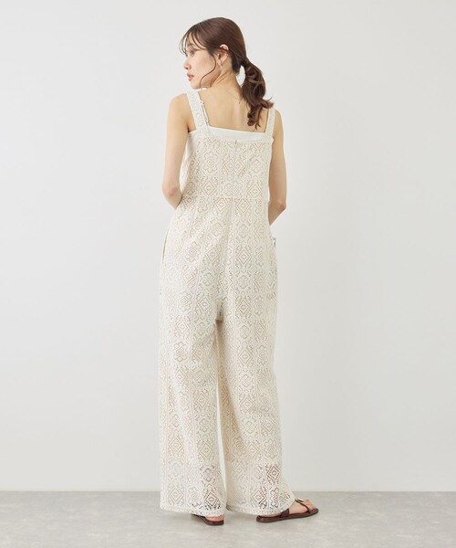ROPE' PICNIC(ロペピクニック)の「幾何学レースオールインワン(つなぎ/オールインワン・レディース・キナリ/ブラウン・F)」の6枚目の写真