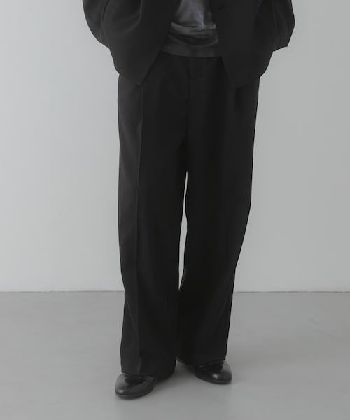 SENSE OF PLACE by URBAN RESEARCH（センスオブプレイスバイアーバンリサーチ）の「『イージーケア/速乾』リネンライクタックワイドスラックス（その他パンツ・メンズ・BLACK/CHARCOAL/GREIGE・M/L）」の5枚目の写真