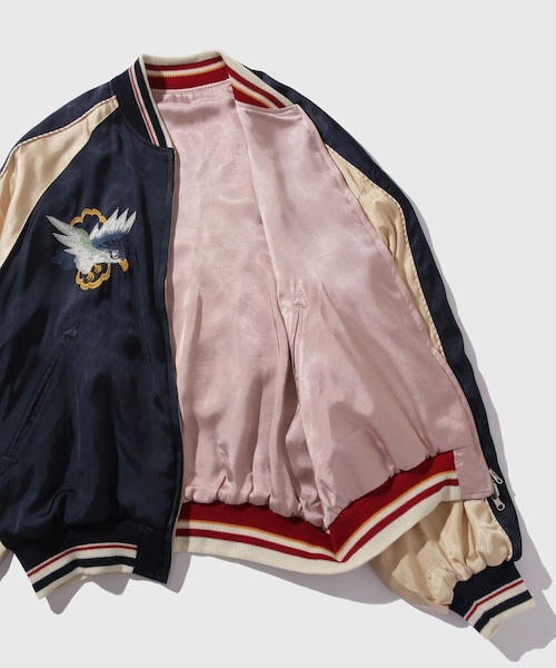 ADAM ET ROPE'（アダムエロペ）の「【DAIRIKU/ダイリク】Tiger&Hawk Big Sleeve Ska Jumper（スタジャン・メンズ・ネイビー/ピンク・L/M/S）」の20枚目の写真