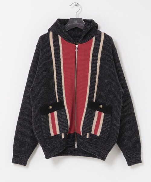 URBAN RESEARCH（アーバンリサーチ）の「The DUFFER N NEPHEWS　KNITTED ZIP UP HOODIE（テーラードジャケット・メンズ・BLACK/BROWN・M）」の7枚目の写真