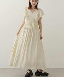 SENSE OF PLACE by URBAN RESEARCH | Vネックウエストマークフリルワンピース(ワンピース)
