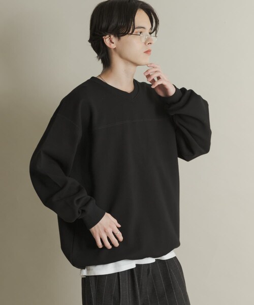 SENSE OF PLACE by URBAN RESEARCH(センスオブプレイスバイアーバンリサーチ)の「カノコVネックスウェット(スウェット・メンズ・BLACK/NAVY/BORDEAUX・M/L)」の9枚目の写真