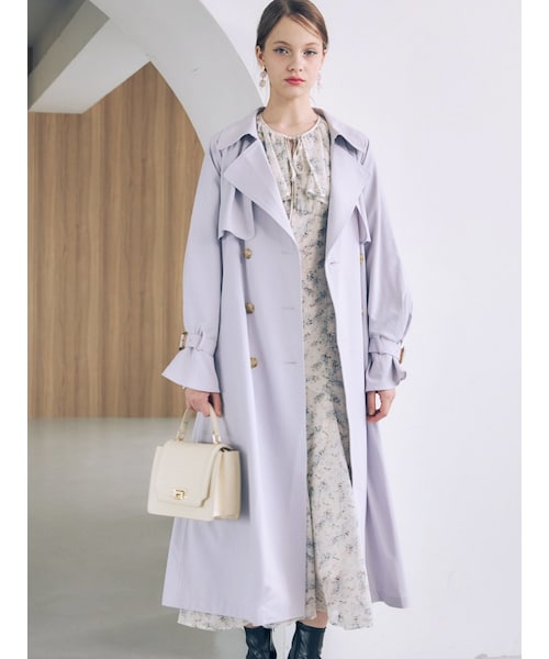 MERCURYDUO（マーキュリーデュオ）の「ベーシックトレンチコート（トレンチコート・レディース・アイボリー/ベビーピンク/アイスブルー/ラベンダー・XS/S/M）」の7枚目の写真