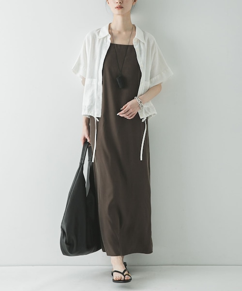 URBAN RESEARCH(アーバンリサーチ)の「『接触冷感』キュプラキャミワンピース(ワンピース・レディース・BLACK/BROWN・36/38)」の2枚目の写真