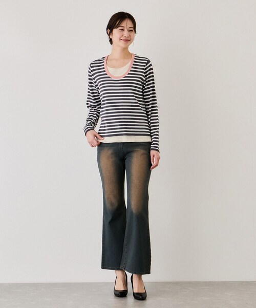 Jayro（ジャイロ）の「レイヤーニットプルオーバー（ニット/セーター・レディース・グレー系/ホワイト系/イエロー系・F）」の16枚目の写真