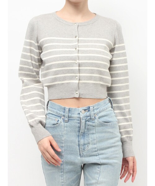 RESEXXY（リゼクシー）の「クルーネックニットカーディガン（カーディガン/ボレロ・レディース・アイボリー/ライトグレー/ブラック/レッド/ピンク・F）」の5枚目の写真