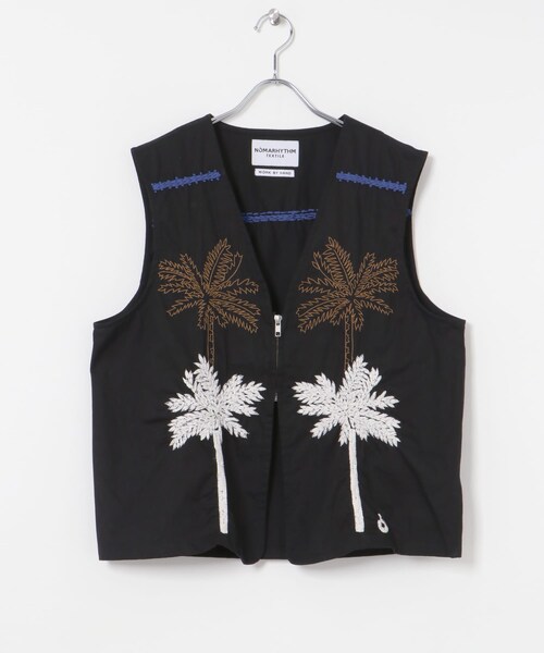 URBAN RESEARCH（アーバンリサーチ）の「NOMARHYTHM TEXTILE　Palm Tree Hand Embroidery Vest（ベスト・レディース・BLACK・1）」の6枚目の写真