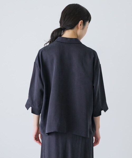 かぐれ（カグレ）の「キュプラオープンカラーシャツ（シャツ/ブラウス・レディース・NAVY/BLACK・Free）」の16枚目の写真