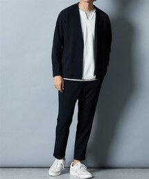 nissen | ノーカラーカットソーセットアップスーツ（ジャケット＋イージーパンツ）(セットアップ)
