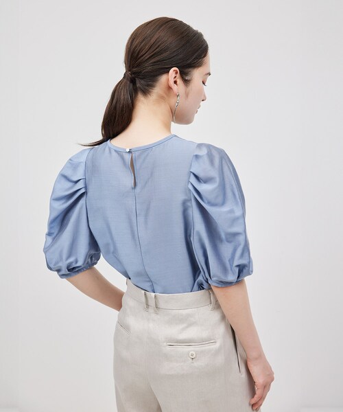 ROPE'（ロペ）の「【新色追加】【洗える】カールマイヤーパフスリーブブラウス【雑誌/メディア掲載】（シャツ/ブラウス・レディース・ホワイト/ブルー/ピンク/ブラック/ベージュ/ブルー系・F）」の10枚目の写真