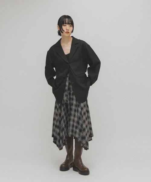 KBF（ケイビーエフ）の「ビスチェSETテーラードジャケット（テーラードジャケット・レディース・BLACK/BROWN・One）」の8枚目の写真