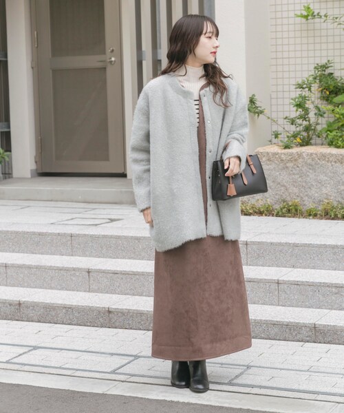 ITEMS URBANRESEARCH（アイテムズ アーバンリサーチ）の「ダブルフェイスミドルカーディガン（テーラードジャケット・レディース・L.BLU/NVY/BRN・Free）」の7枚目の写真