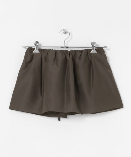 AMOMENTO SHIRRING ORGANZA BELT SKIRT