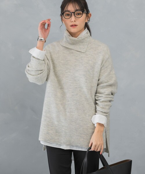 URBAN RESEARCH ROSSO（アーバンリサーチロッソ）の「スリットタートルネックニット（ニット/セーター・レディース・L.GRAY/L.BEIGE/MIX PINK・FREE）」の11枚目の写真