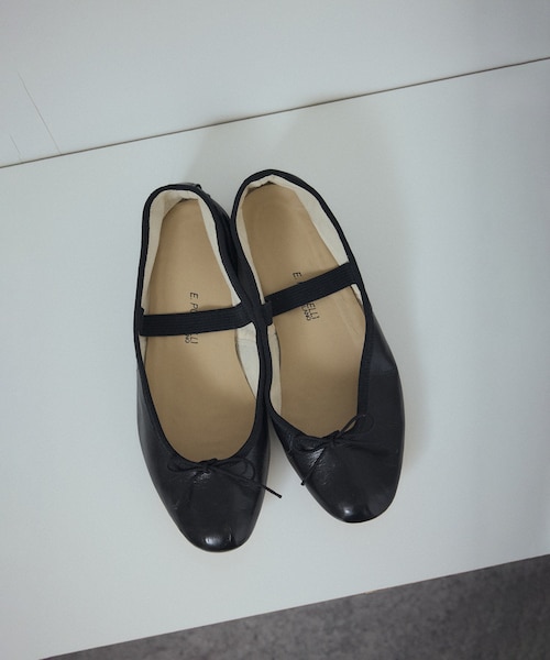 ADAM ET ROPE'（アダムエロペ）の「【porselli（ポルセリ）】ストラップバレエ（パンプス・レディース・ブラック/ベージュ系・36/37/38/39）」の7枚目の写真