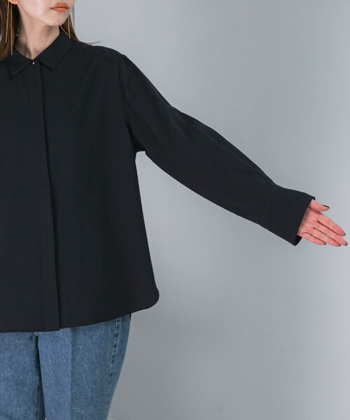 URBAN RESEARCH ROSSO（アーバンリサーチロッソ）の「イージーケアウーステッドシャツ（シャツ/ブラウス・レディース・BURGUNDY/NAVY・FREE）」の12枚目の写真