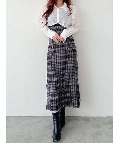 シャツドッキングジャガードニットワンピース