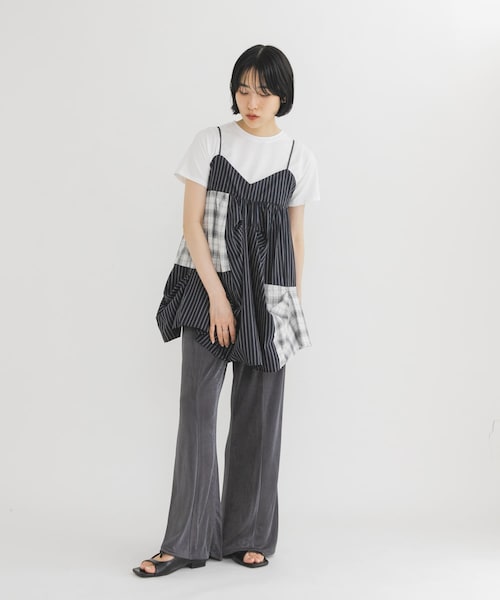 KBF(ケイビーエフ)の「シャイニーフレアイージーパンツ(その他パンツ・レディース・CHARCOAL/BLACK/BEIGE・One)」の17枚目の写真