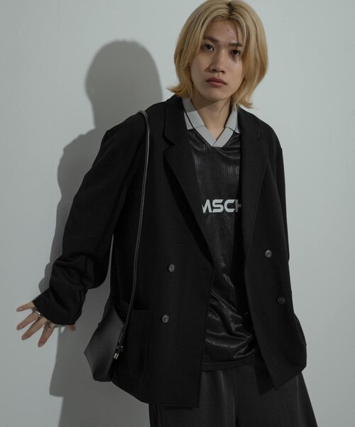 SENSE OF PLACE by URBAN RESEARCH(センスオブプレイスバイアーバンリサーチ)の「イージーダブルジャケット(テーラードジャケット・メンズ・BLACK/CHARCOAL・M/L)」の5枚目の写真
