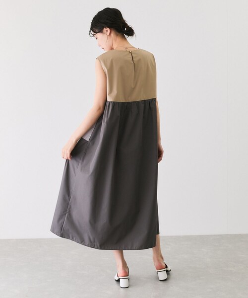 Jayro（ジャイロ）の「配色ノースリーブワンピース（ワンピース・レディース・ベージュ/グリーン/ブルー・M）」の7枚目の写真