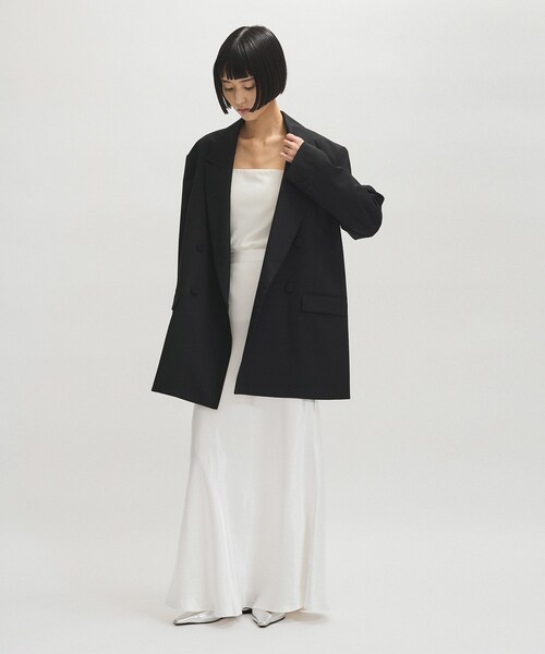 ADAM ET ROPE'（アダムエロペ）の「【サステナブル】・【オケージョン】ダブルブレストジャケット（テーラードジャケット・レディース・ブラック/グレー/オフホワイト・36/38）」の11枚目の写真