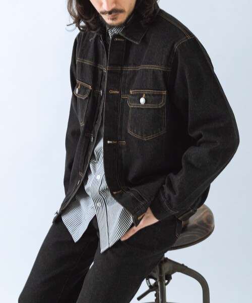 ITEMS URBANRESEARCH（アイテムズ アーバンリサーチ）の「『セットアップ対応』SOFT FEEL DENIM 2NDジャケット（デニムジャケット・メンズ・BLACK/GRAY/INDIGO BLU・M/L）」の11枚目の写真