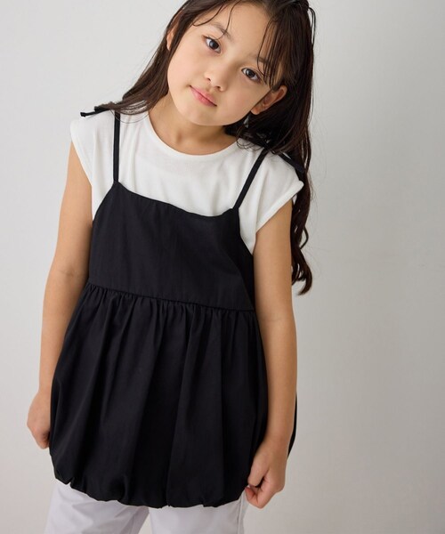 ROPE' PICNIC（ロペピクニック）の「【KIDS/キッズ】バルーンビスチェドッキングトップス（Tシャツ/カットソー・キッズ・ブラック/ホワイト・120/130/140/150）」の14枚目の写真