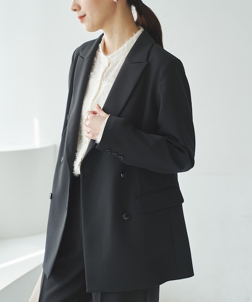 URBAN RESEARCH（アーバンリサーチ）の「ダブルブレストブレザージャケット（テーラードジャケット・レディース・NAVY/BLACK・36/38）」の14枚目の写真