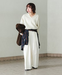 URBAN RESEARCH | ストレッチタックギャザーワイドパンツ(その他パンツ)