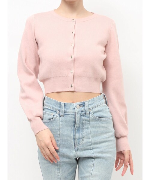 RESEXXY（リゼクシー）の「クルーネックニットカーディガン（カーディガン/ボレロ・レディース・アイボリー/ライトグレー/ブラック/レッド/ピンク・F）」の7枚目の写真