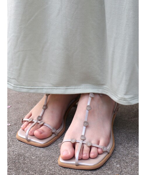 merry jenny（メリージェニー）の「ハートナローサンダル（サンダル・レディース・アイボリー/ブラック/ワイン/パープル・M/L）」の16枚目の写真