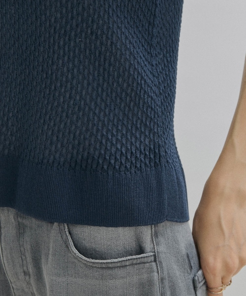 ADAM ET ROPE'（アダムエロペ）の「【公式サイト限定】【BATONER for SALON】SEE THROUGH TANK TOP（タンクトップ・レディース・ベージュ/ネイビー/サックス・F）」の16枚目の写真