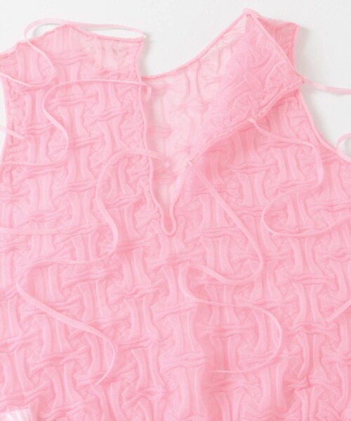 URBAN RESEARCH DOORS（アーバンリサーチドアーズ）の「OPEN SESAME CLUB　sheerlattice tops（タンクトップ・レディース・BLACK/PINK・one）」の8枚目の写真
