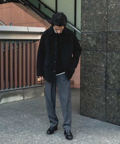 URBAN RESEARCH DOORS（アーバンリサーチドアーズ）の「ニットメルトン パデット ショートコート（テーラードジャケット・メンズ・BROWN/BLACK・M/L）」の22枚目の写真