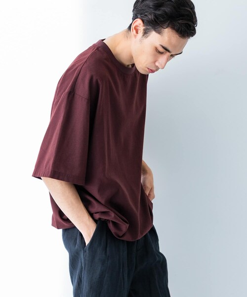 URBAN RESEARCH（アーバンリサーチ）の「『UR TECH DRYLUXE』高機能リネンTシャツ（Tシャツ/カットソー・メンズ・FADE BLACK/BEIGE/BURGUNDY・M/L）」の20枚目の写真