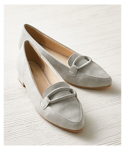 nissen（ニッセン）の「【ゆったり幅広】ビットモチーフ付ポインテッドローファーシューズ（ワイズ４Ｅ）（バレエシューズ・メンズ・黒/ベージュ/ライトグレー・M=23.0~23.5cm/4E/L=24.0~24.5cm/4E/LL=25.0~25.5cm/4E/3L=26.0~26.5cm/4E）」の8枚目の写真