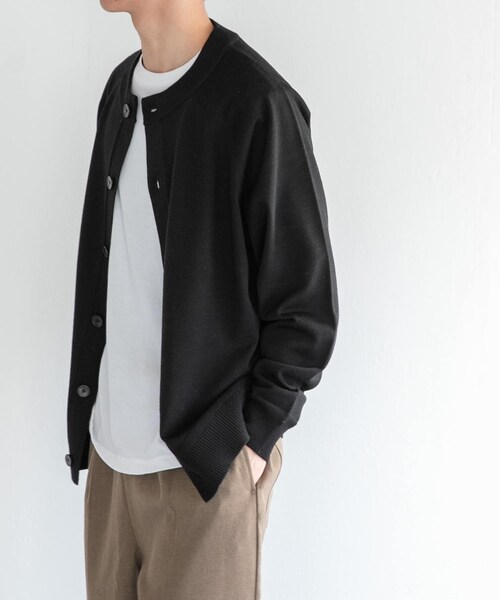 URBAN RESEARCH DOORS（アーバンリサーチドアーズ）の「FORK&SPOON　ウーステッドヤーンクルーネックカーディガン（カーディガン/ボレロ・メンズ・LIGHTGRAY/BLACK/RENGA・4/5）」の7枚目の写真