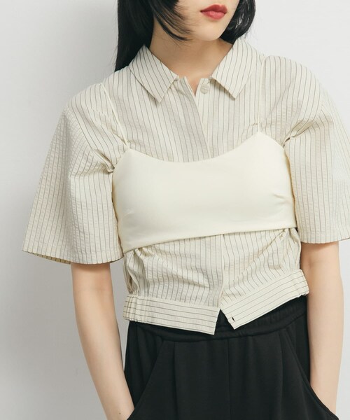 KBF（ケイビーエフ）の「シャーリングブラトップ（ブラジャー・レディース・IVORY/BLACK・one）」の4枚目の写真