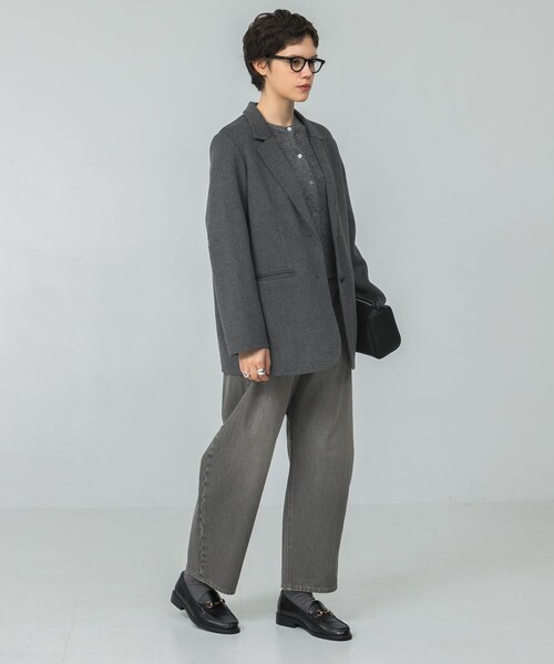 URBAN RESEARCH(アーバンリサーチ)の「リバージャケットコート(テーラードジャケット・レディース・CHARCOAL/BEIGE・FREE)」の11枚目の写真