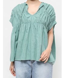 Ungrid | 【La】リネン混ギャザーノースリブラウス(シャツ/ブラウス)