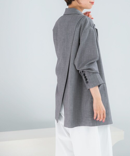 URBAN RESEARCH ROSSO（アーバンリサーチロッソ）の「ELENDEEK　BACK CROSS TAILORED JACKET（テーラードジャケット・レディース・GRY/BGE・Free）」の3枚目の写真