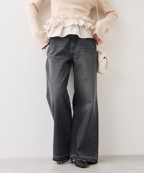 VIS(ビス)の「バギーワイドデニムパンツ(デニムパンツ・レディース・ブラック系/ブルー系・M/S/SS)」の3枚目の写真