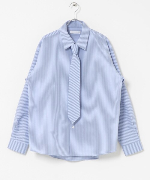 SENSE OF PLACE by URBAN RESEARCH（センスオブプレイスバイアーバンリサーチ）の「レギュラーカラーネクタイシャツ（シャツ/ブラウス・メンズ・CHARCOAL/STRIPE/CHECK・M/L）」の4枚目の写真