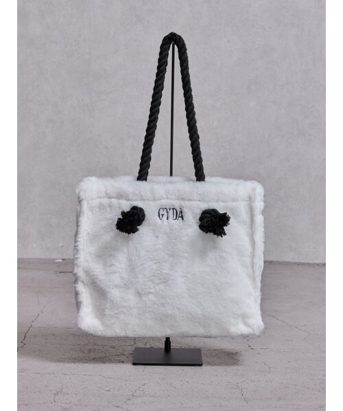 GYDA(ジェイダ)の「GYDAエコファーロープMトートBAG(トートバッグ・レディース・オフホワイト/ブラック/ミックス/ダークミックス・F)」の1枚目の写真