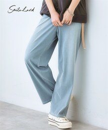 nissen | ＜大きいサイズ＞ よく伸びるひんやりニットデニムパンツ（ゆったりヒップ）（接触冷感）(パンツ)