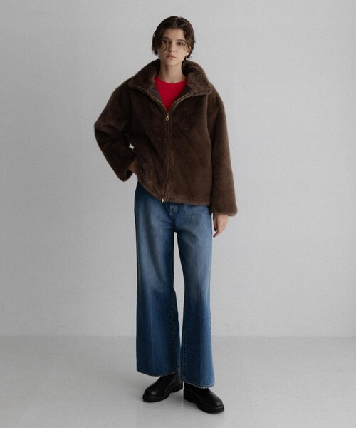 URBAN RESEARCH Sonny Label（アーバンリサーチサニーレーベル）の「フェイクファースタンドブルゾン（ブルゾン・レディース・アッシュグレー/ブラウン・Free）」の22枚目の写真